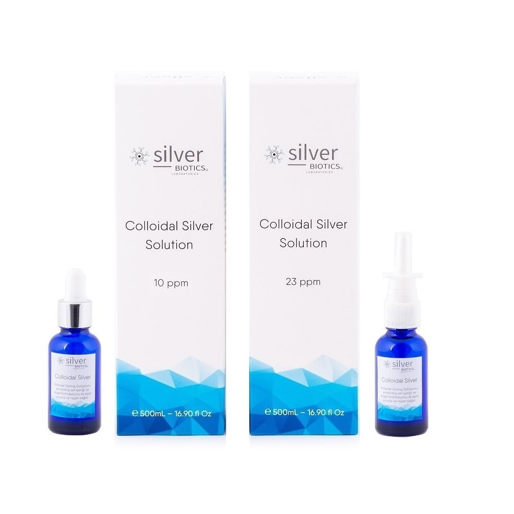 silverBIOTICS 10ppm 500ml +23ppm 500ml Kolloidal Gümüş Suyu Karma Set