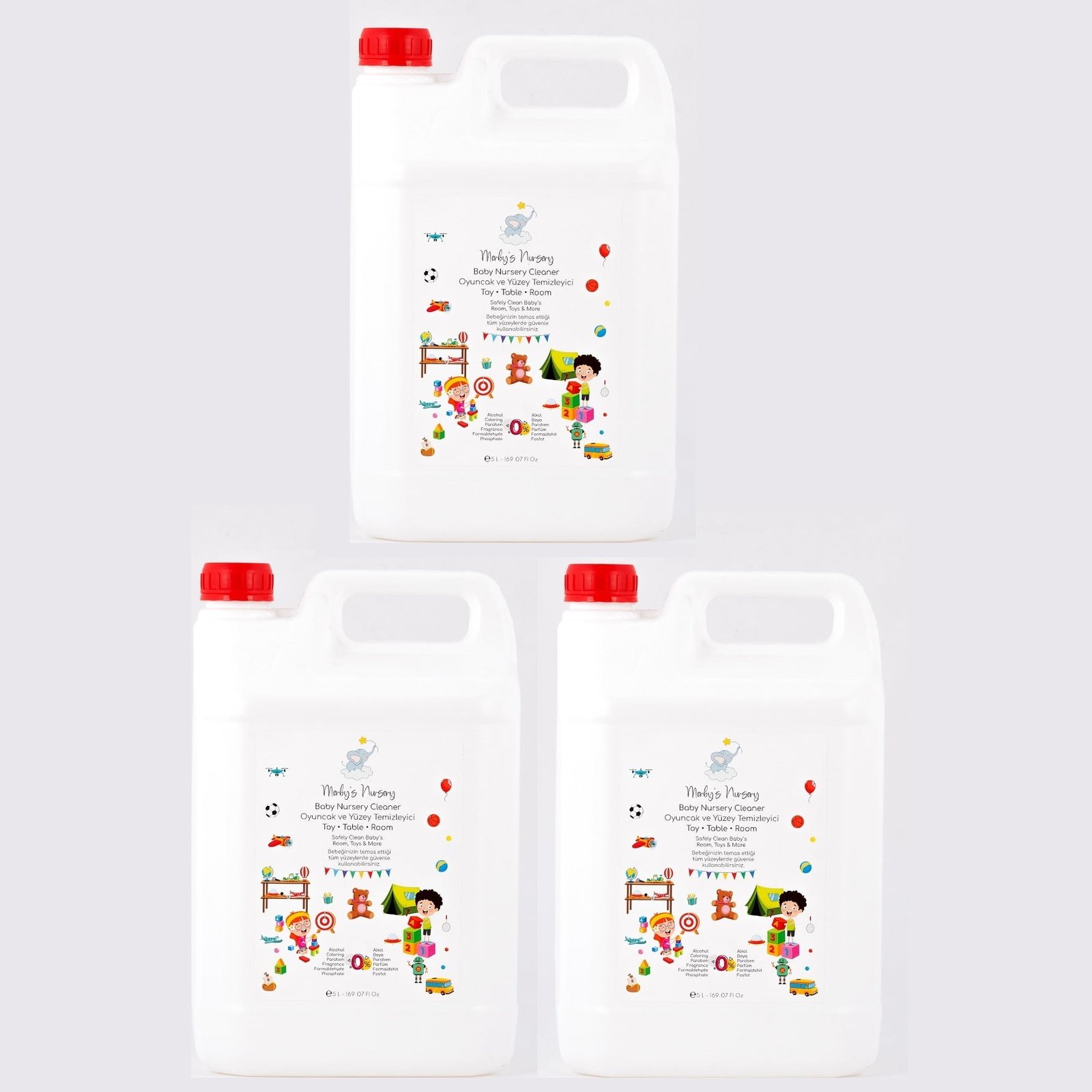 Merby's Nursery Oyuncak ve Yüzey Temizleyici 5LT 3lü SET