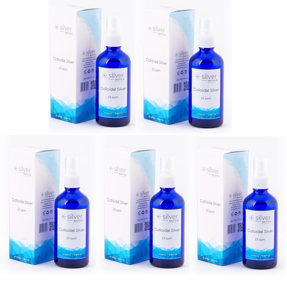silverBIOTICS 23ppm 100ml Sprey Kolloidal Gümüş Suyu – 5'li Set
